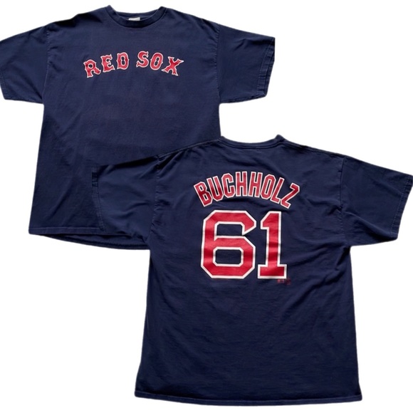 Majestic Other - Retro Red Sox Clay Bucholz Number 61 Tee Baseball
